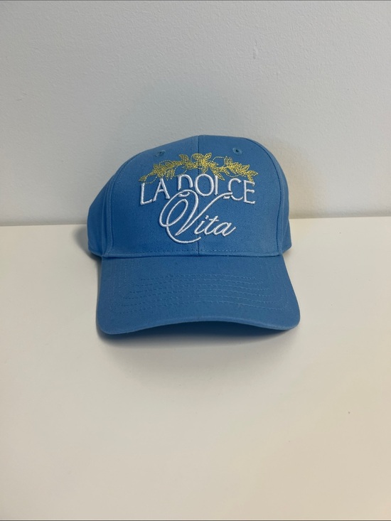 Anthropologie Blue Coney Island Picnic Script Baseball Cap main image 4